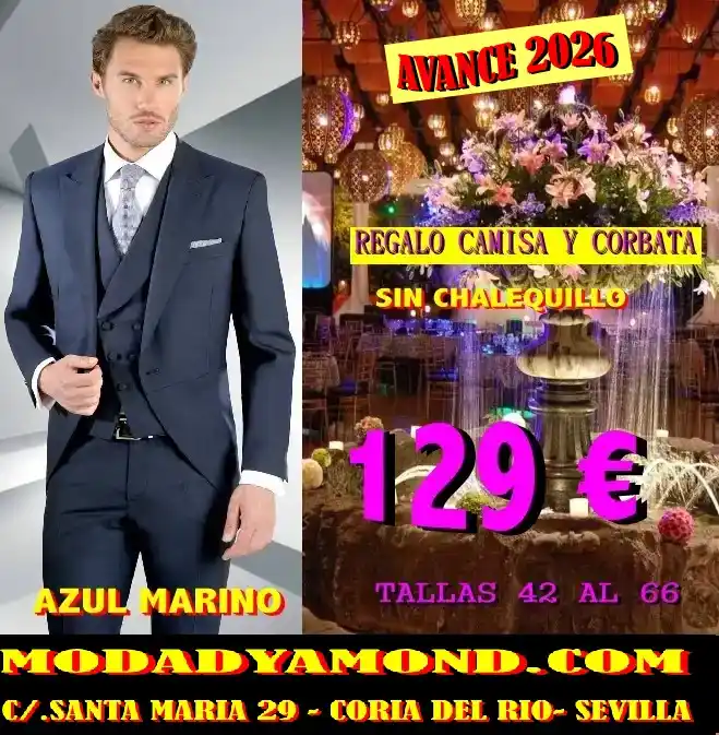 Traje caballero azul marino