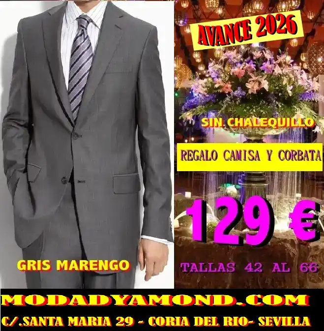 Traje caballero gris marengo