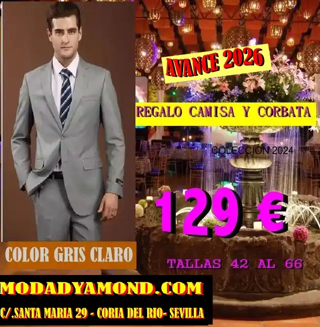 Traje caballero gris claro