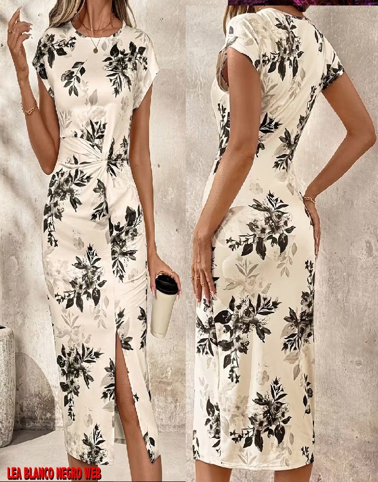 VESTIDO LEA BLANCO NEGRO
