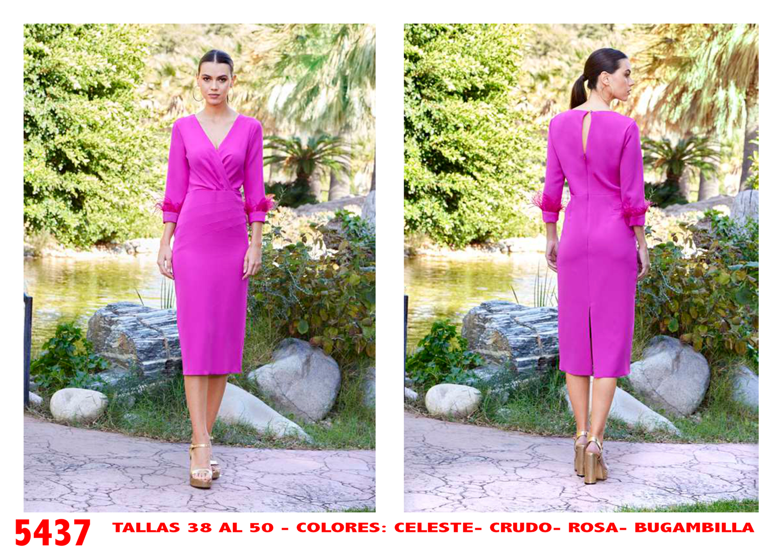 VESTIDO MIDI HERYSA (ALTA COSTURA) 5437