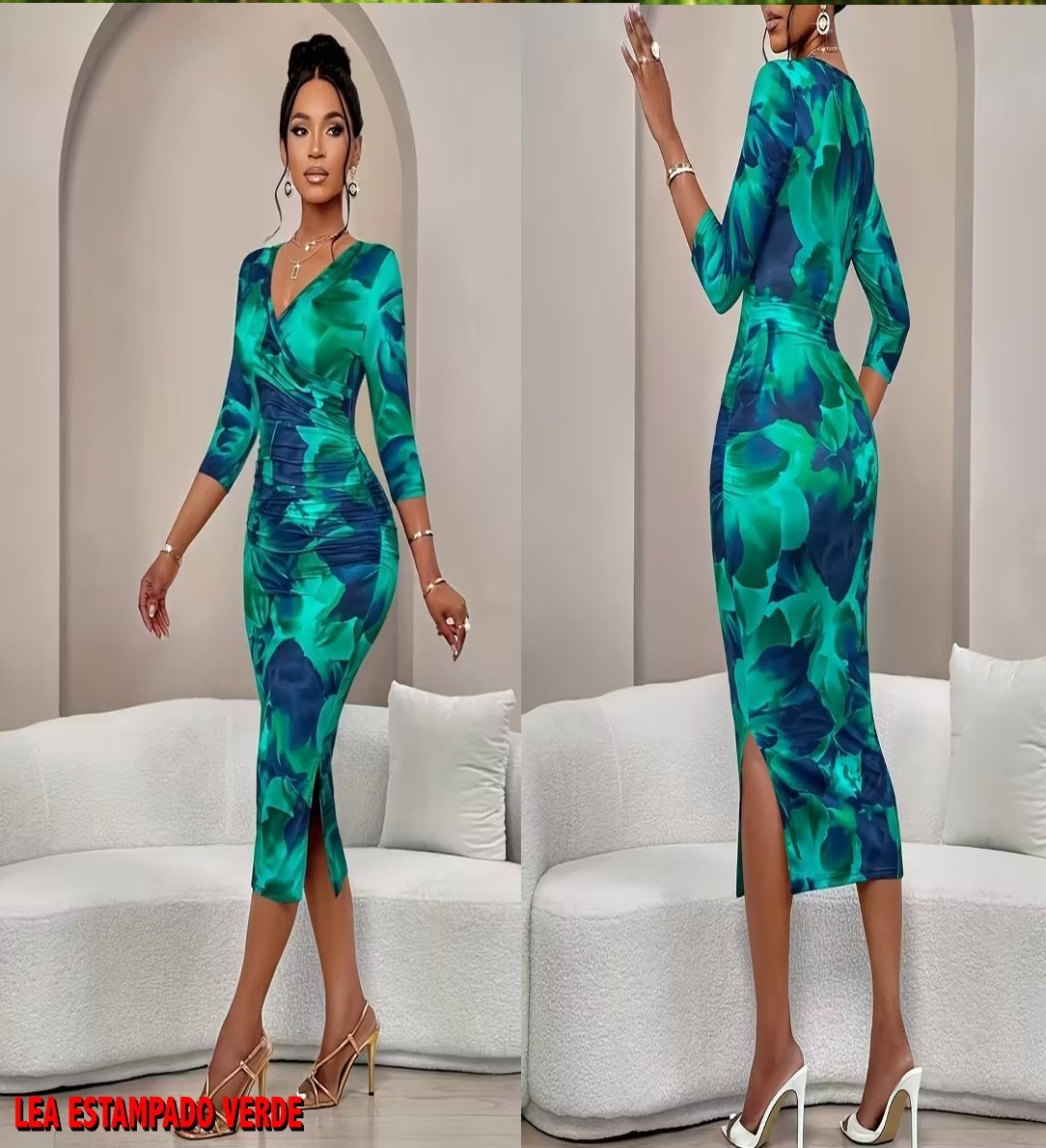 VESTIDO LEA FLORAR VERDE
