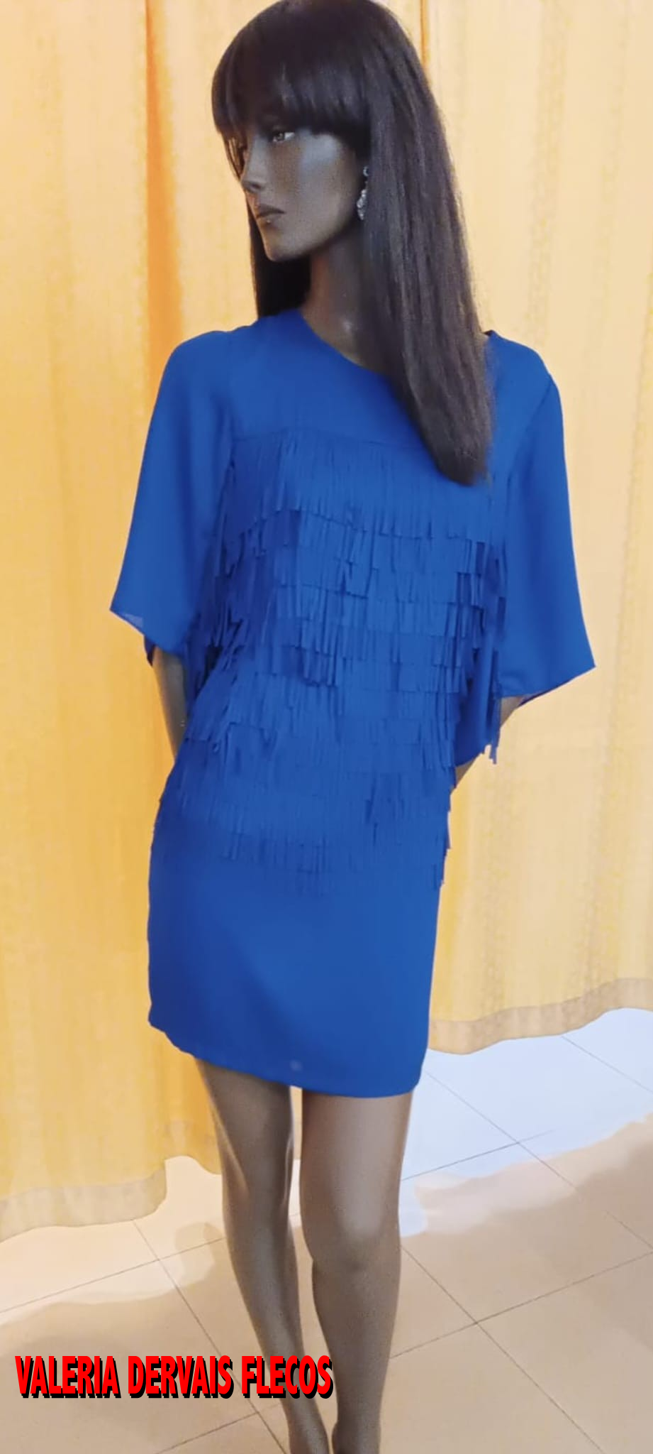 VESTIDO VALERIA DERVAIS FLECOS (GRAN OPORTUNIDAD)