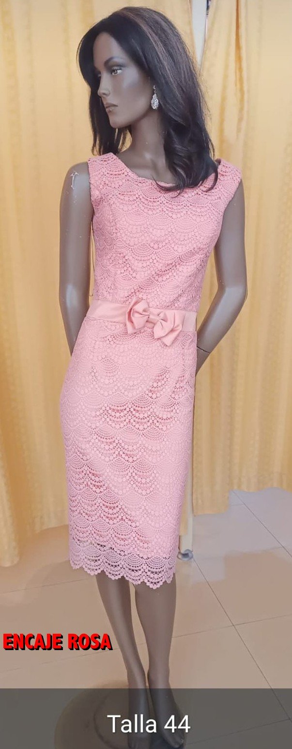 VESTIDO ENCAJE ROSA (GRAN OPORTUNIDAD)