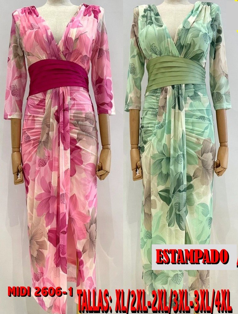 VESTIDO ESTAMPADO MIDI BOREAL 2606-1