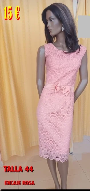 VESTIDO ENCAJE ROSA