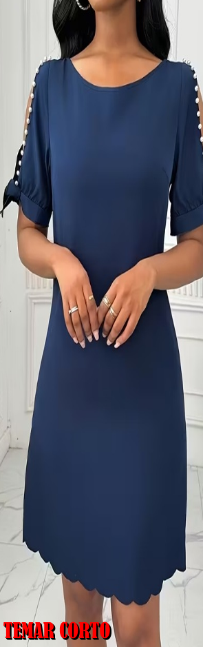 VESTIDO TEMUR CORTO DETALLES EN LAS MANGAS