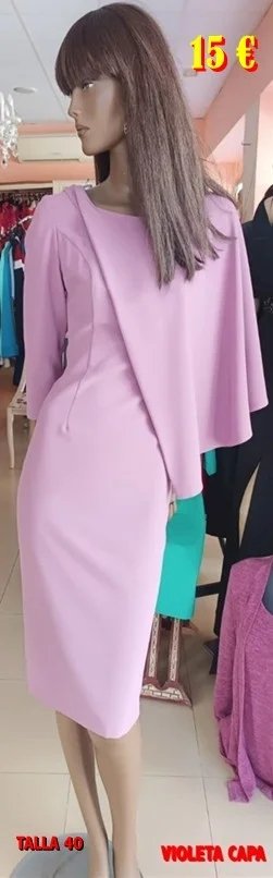 VESTIDO CAYMA VIOLETA CON CAPA