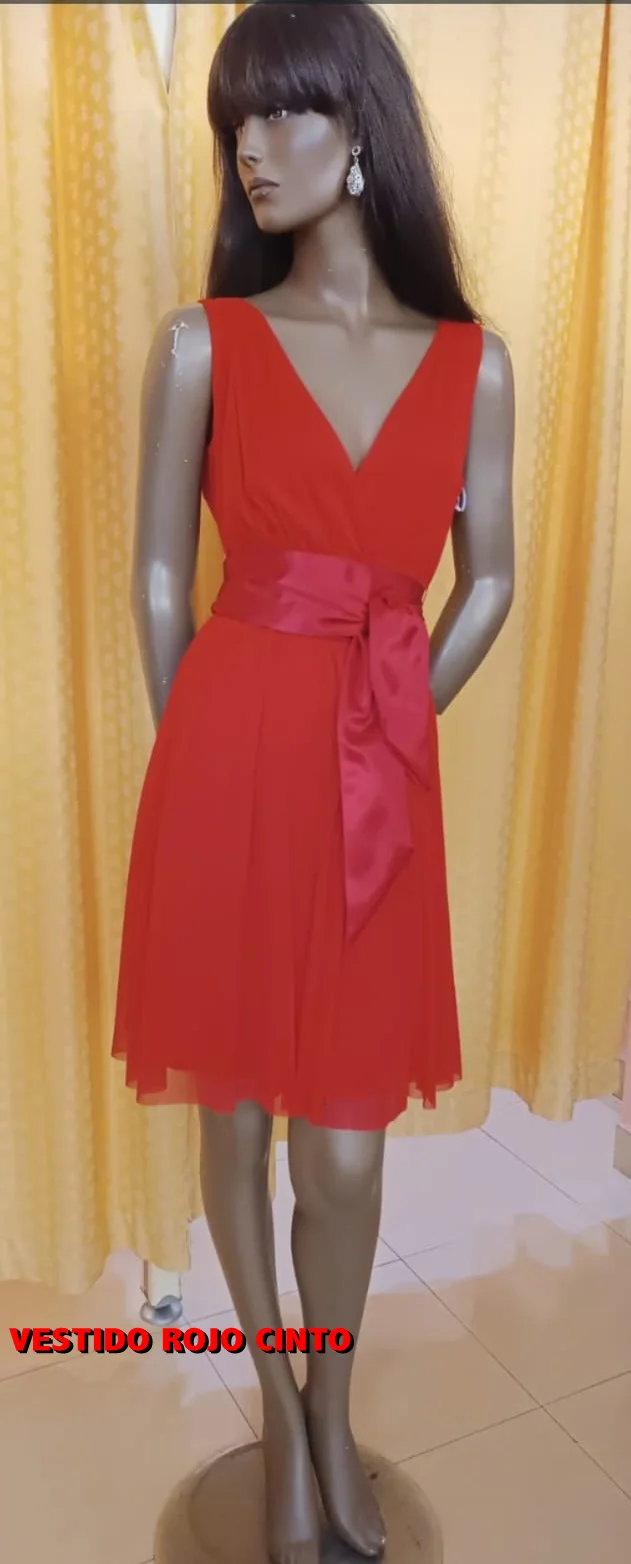 VESTIDO ROJO CINTURON
