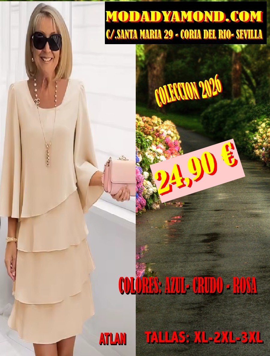 VESTIDO ATLAN VOLANTES CRUDO