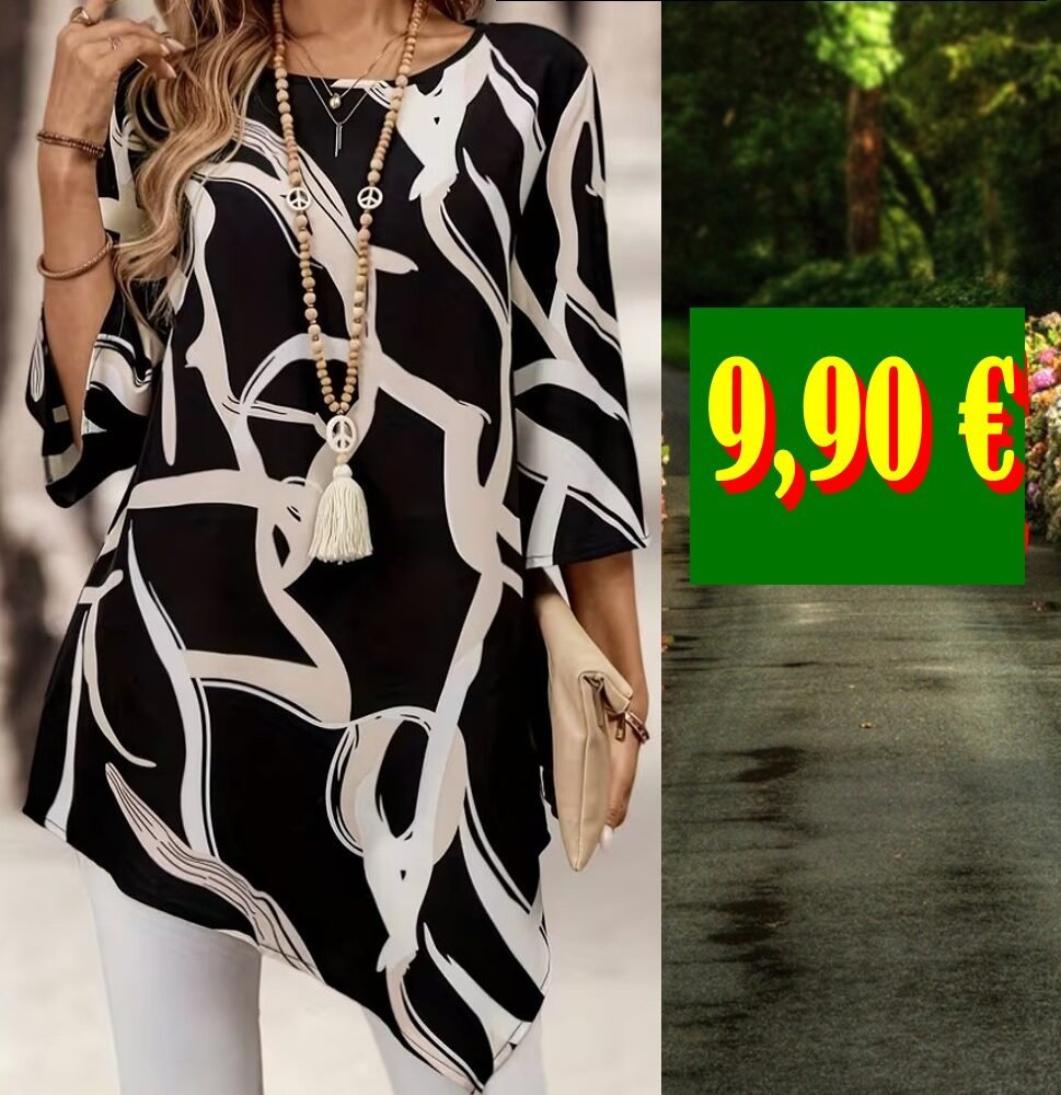 BLUSA TEMAR SEÑORA HOLGADA BCO/NEGRO