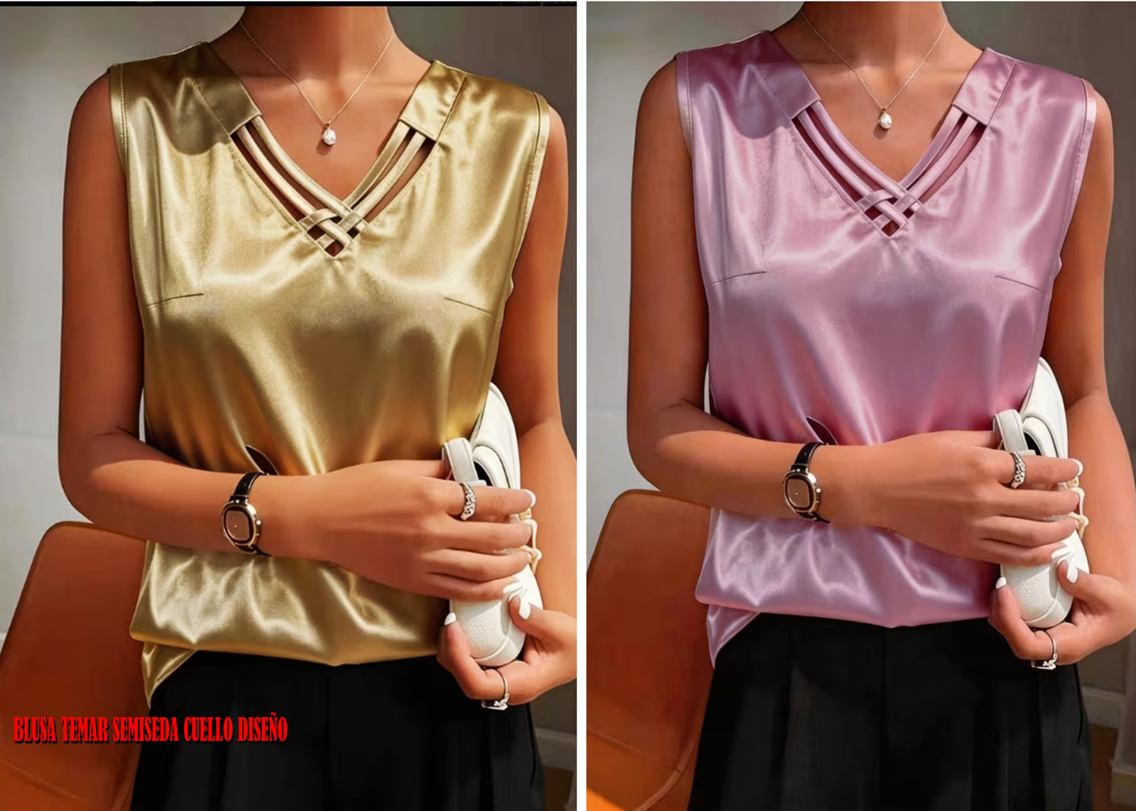 BLUSA TEMAR SEMI SEDA CUELLO DISEÑO