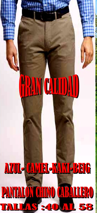 PANTALON CHINO CABALLEROS (GRAN CALIDAD)