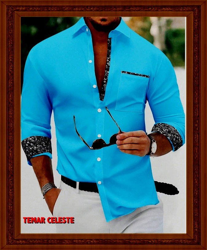 CAMISA TEMAR CABALLEROS CELESTE