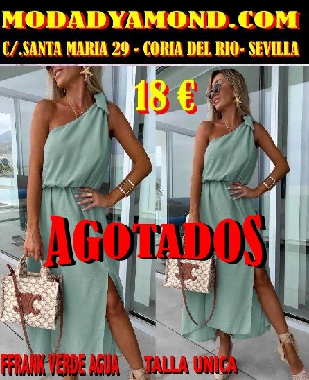 VESTIDO FRANK LARGO VERDE AGUA
