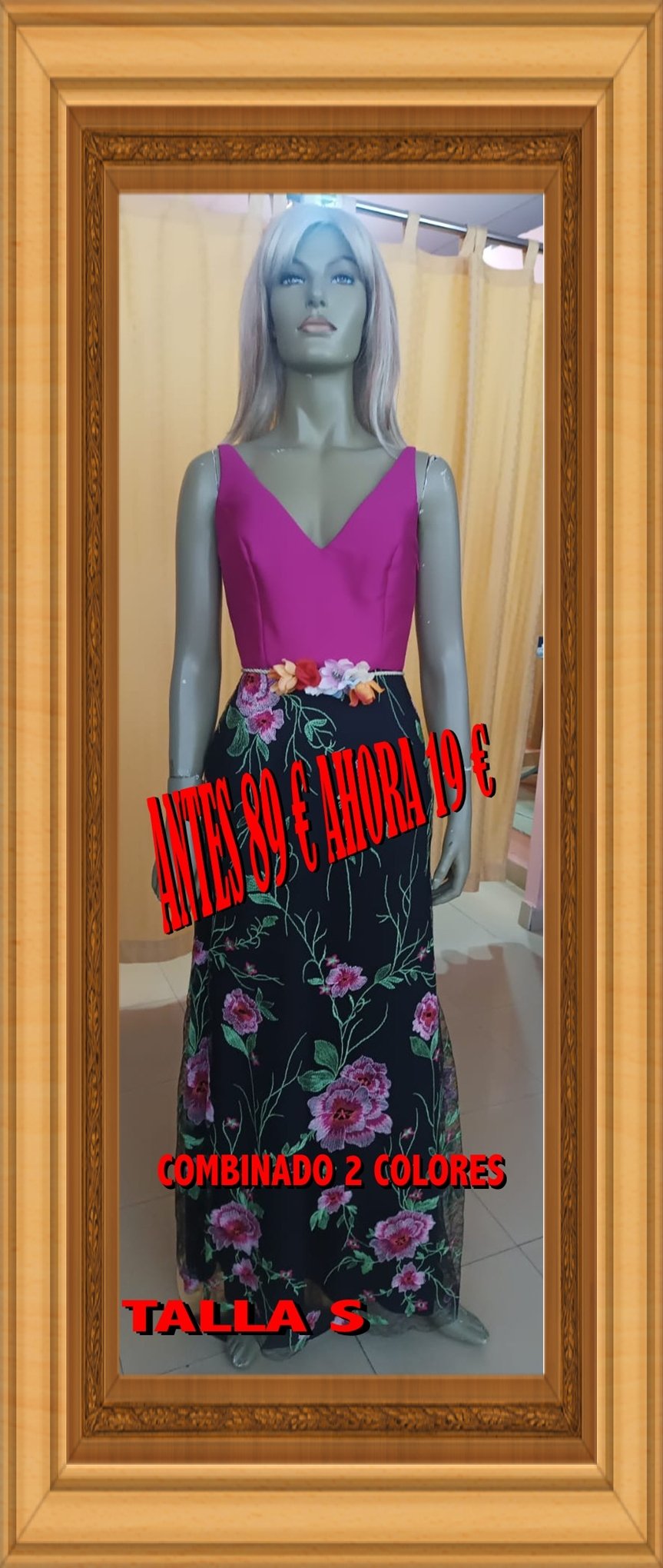 VESTIDO COMBINADO LARGO