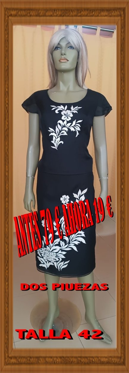 CONJUNTO 2 PIEZAS NEGRO ESTAMPACION BLANCA