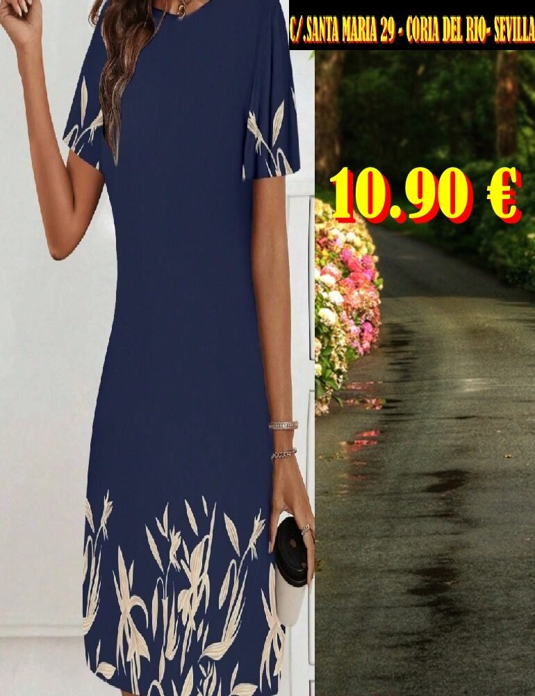 VESTIDO TEMAR CORTO ESTAMPADO AZUL