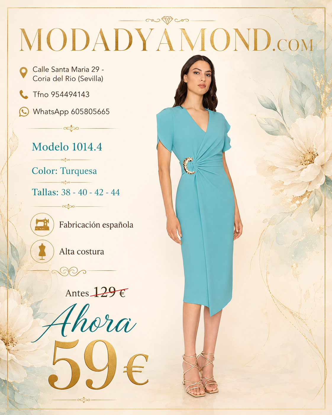 VESTIDO CT 1014.4 CORTO (ALTA COSTURA)