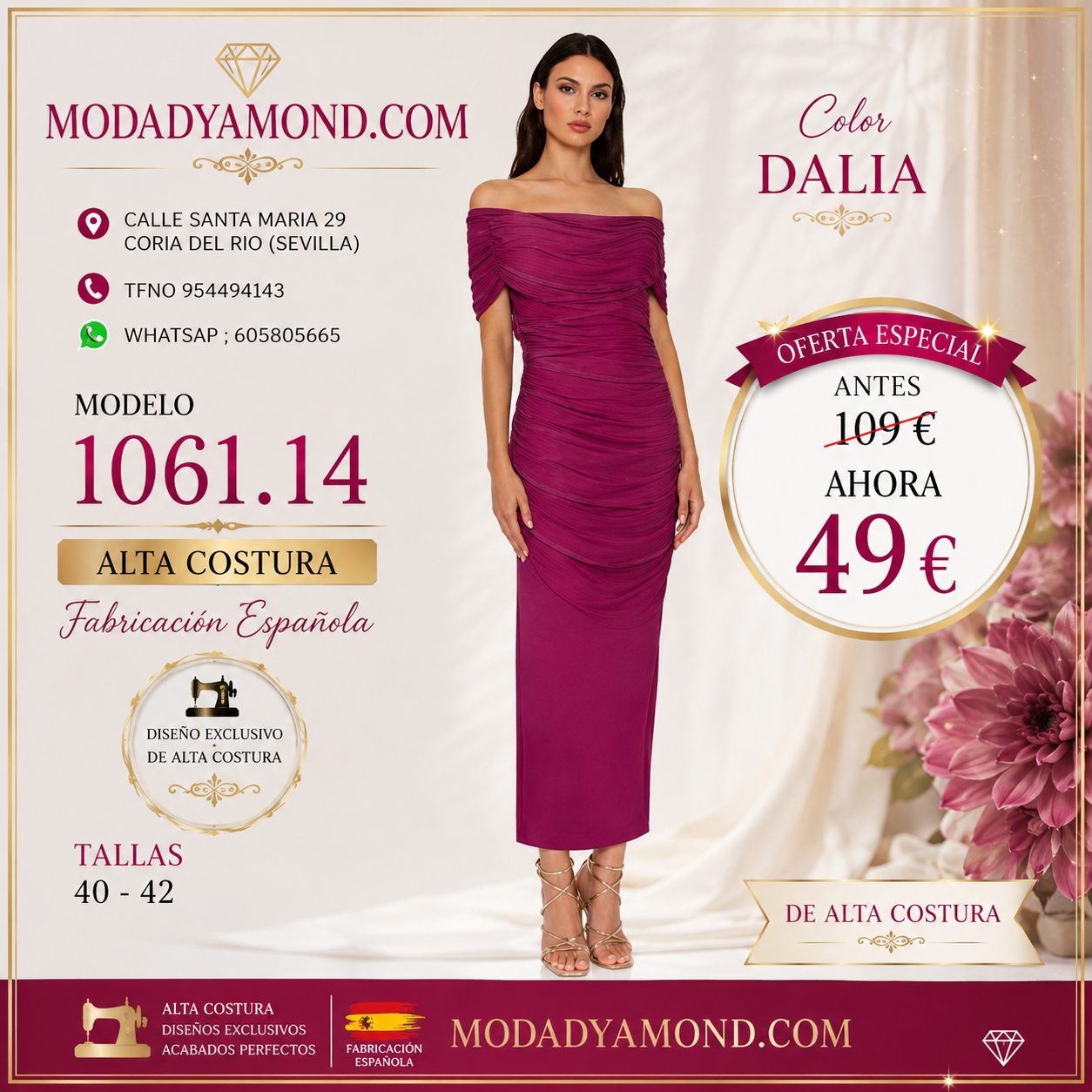 VESTIDO CT 1061.14  LARGO (ALTA COSTURA