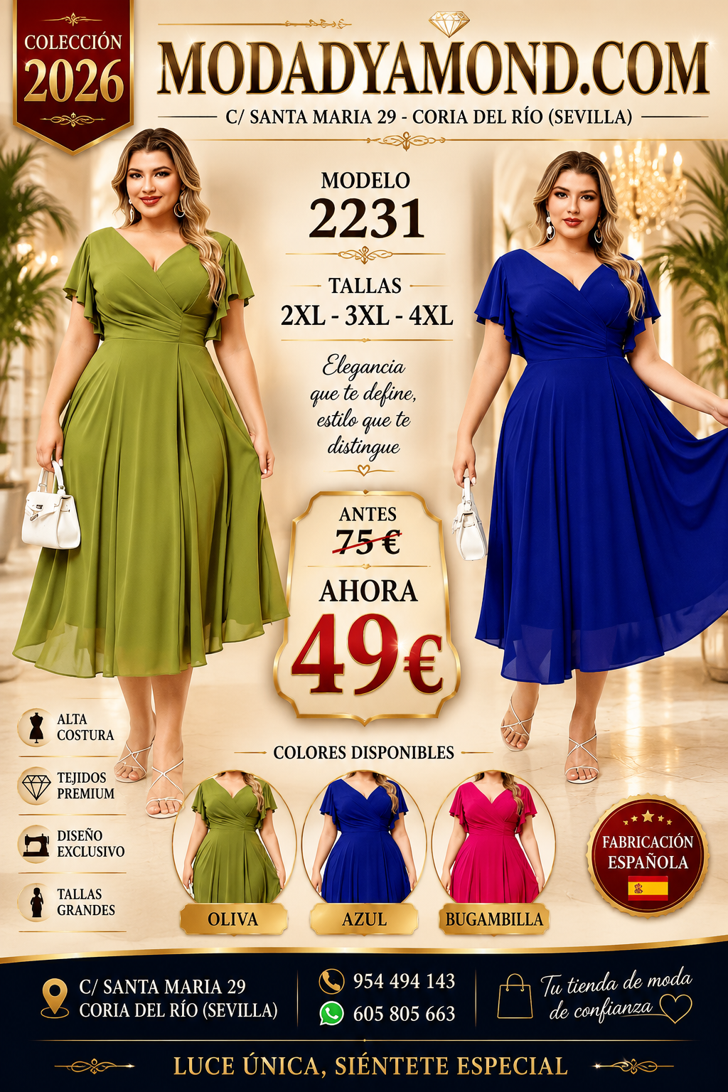 VESTIDO BOREAL 2231 CORTO CURVIS