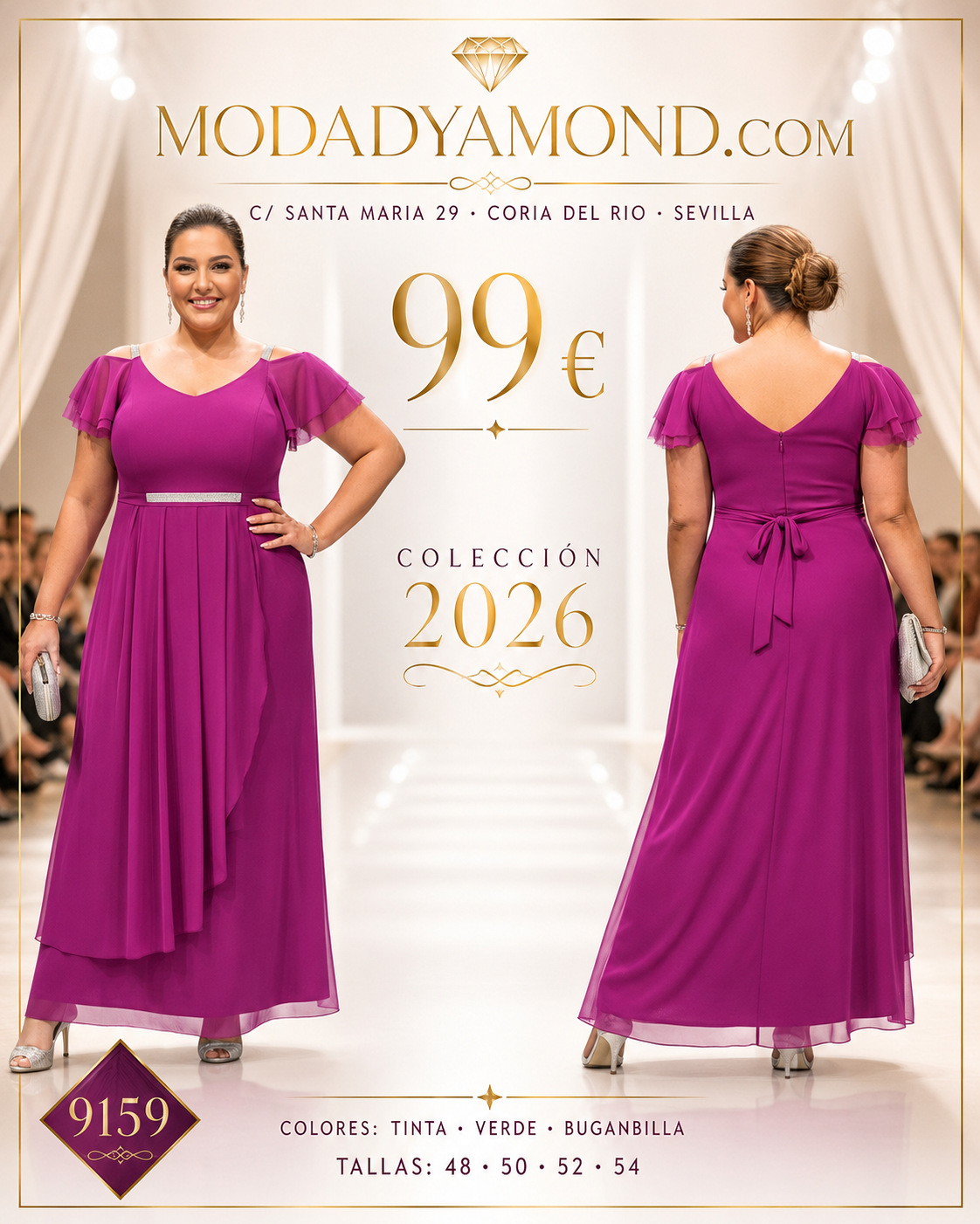 VESTIDO MMG 9159 LARGO CURVIS