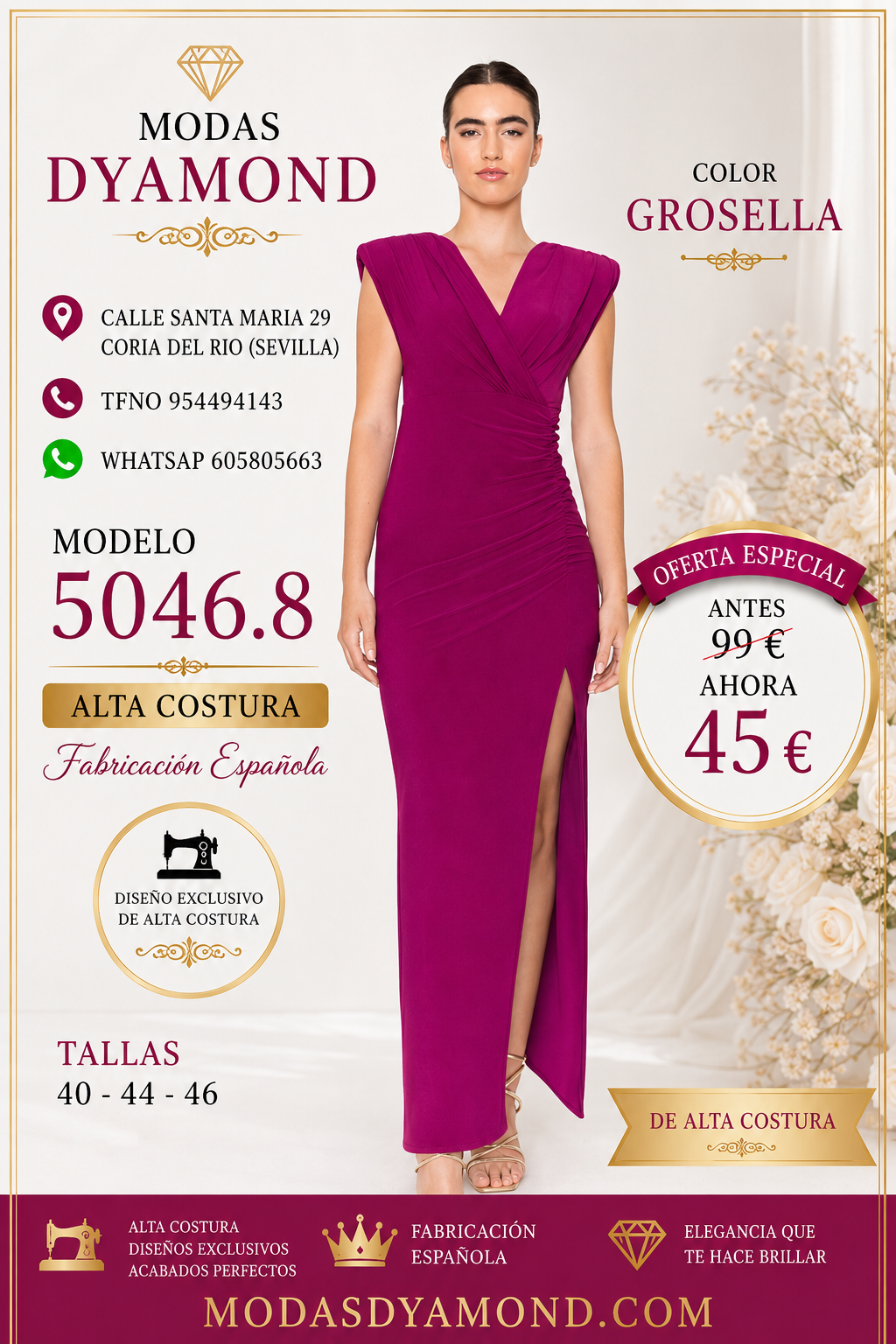 VESTIDO CT 5046.8 LARGO (ALTA COSTURA)