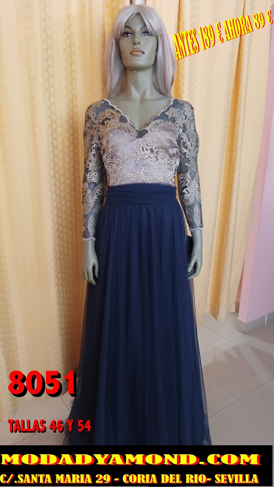 VESTIDO ALTA COSTURA LJ8051 CURVIS