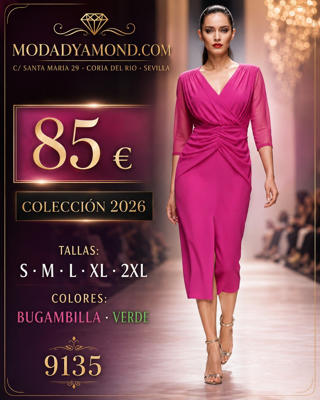 VESTIDO MMG 9135 MIDI
