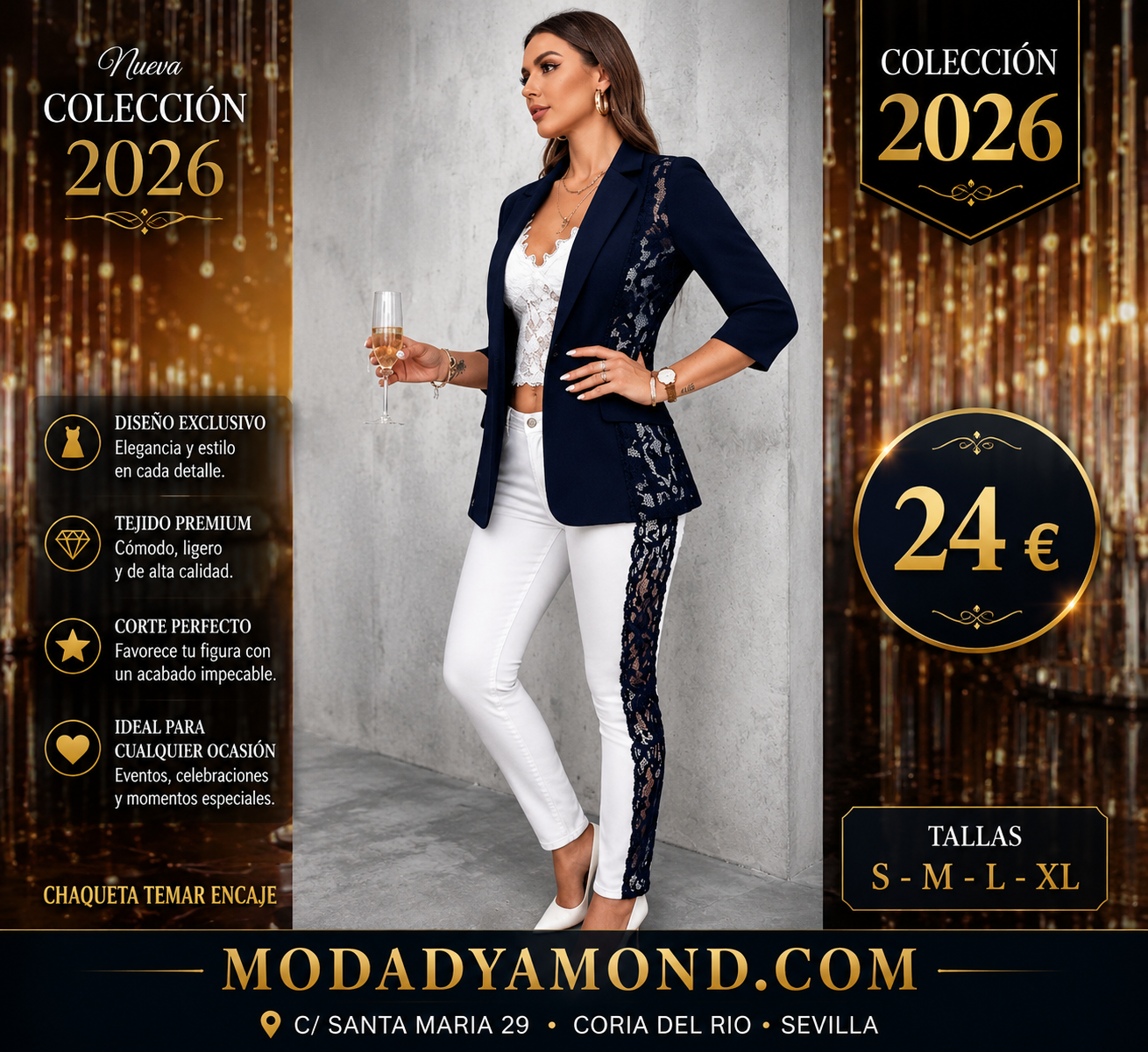 CHAQUETA TEMAR ENCAJE