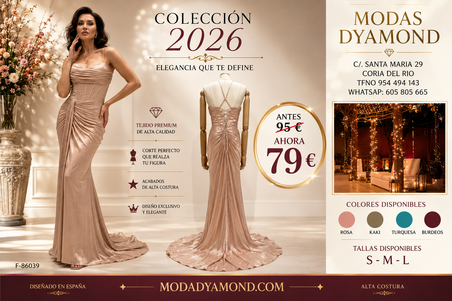 VESTIDO AMANECER F86039 LARGO