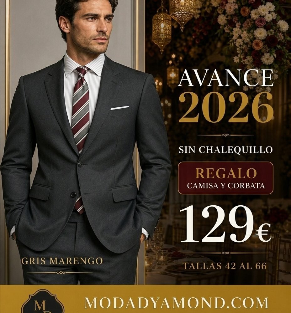 TRAJE DE CHAQUETA CABALLERO CENTAURO GRIS MARENGO (CON REGALO DE CAMISA BLANCA CUELLO ITALIANO Y CORBATA A ELEGIR COLOR)