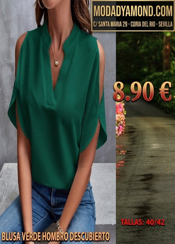 BLUSA VERDE HOMBRO DESCUBIERTO