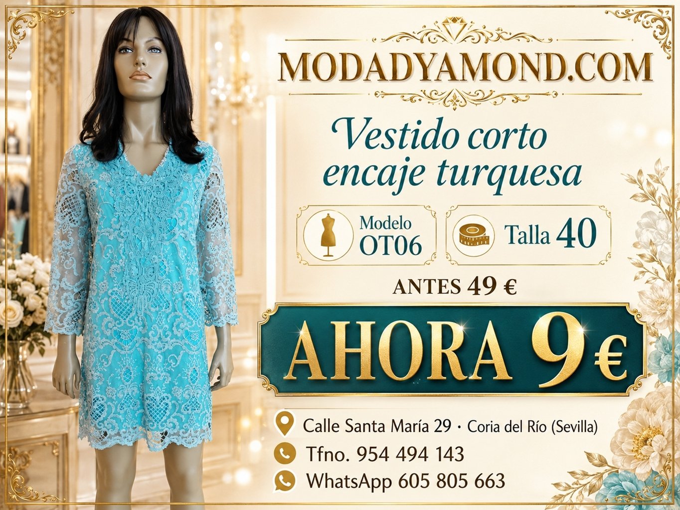 VESTIDO OT 6 TURQUESA