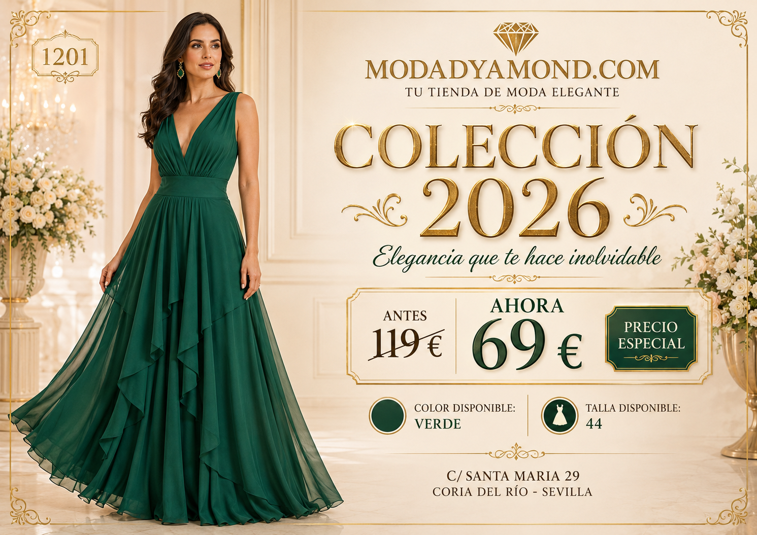 VESTIDO LJ (ALTA COSTURA) 1201 LARGO