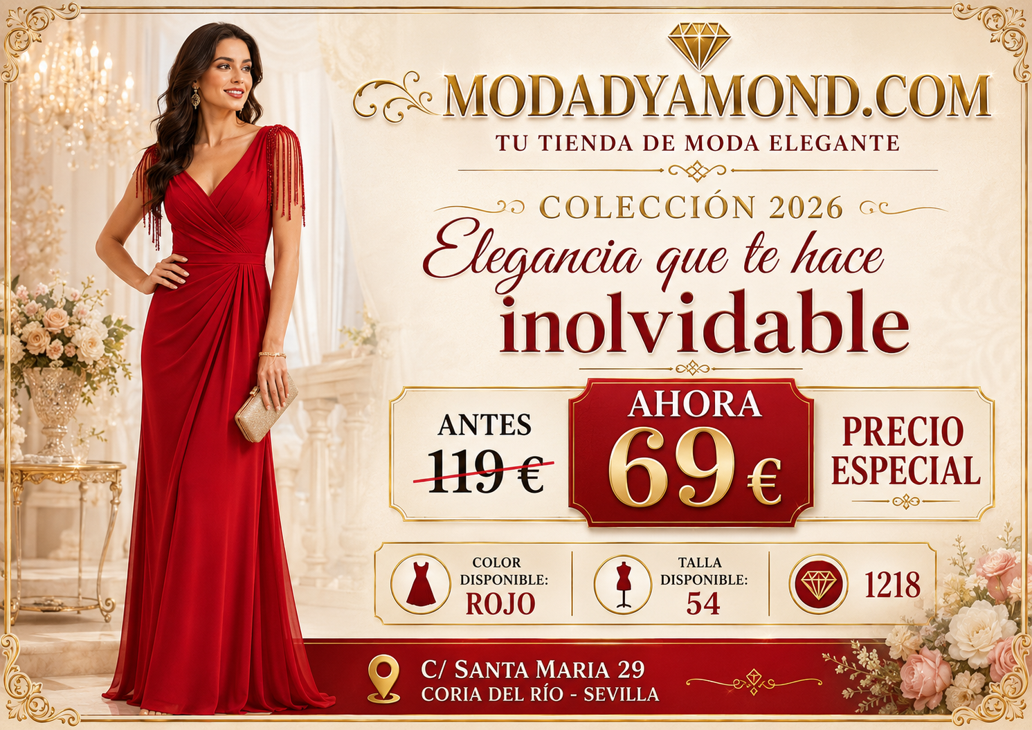 VESTIDO LJ (ALTA COSTURA) 1218 CURVIS LARGO