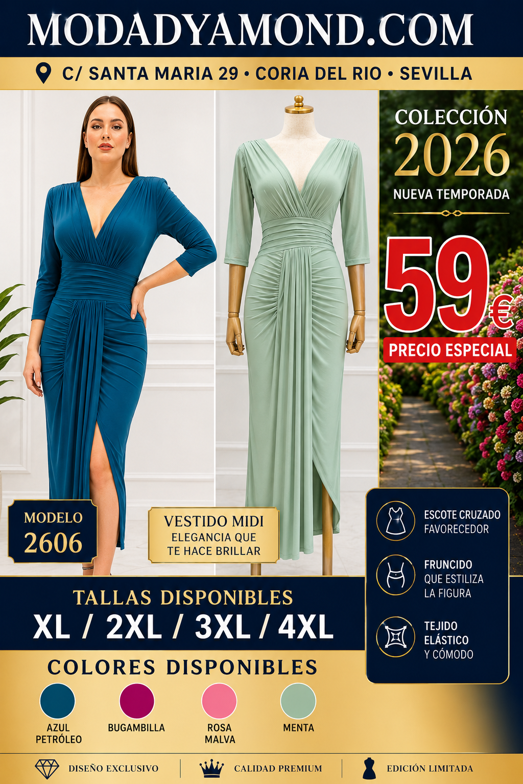 VESTIDO BOREAL CURVIS LARGO 2606