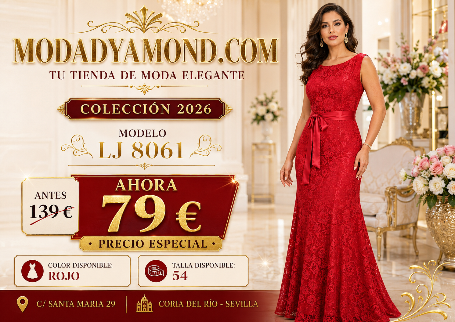 VESTIDO LJ (ALTA COSTURA 8061 LARGO CURVIS