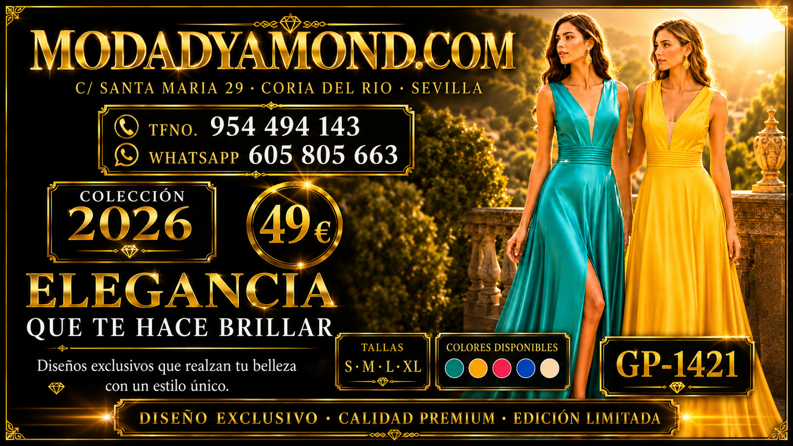 VESTIDO BOREAL GP-1421 JUVEN LARGO