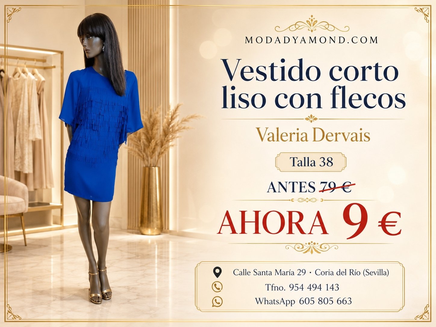 VESTIDO VALERIA DELVAIR FLECOS