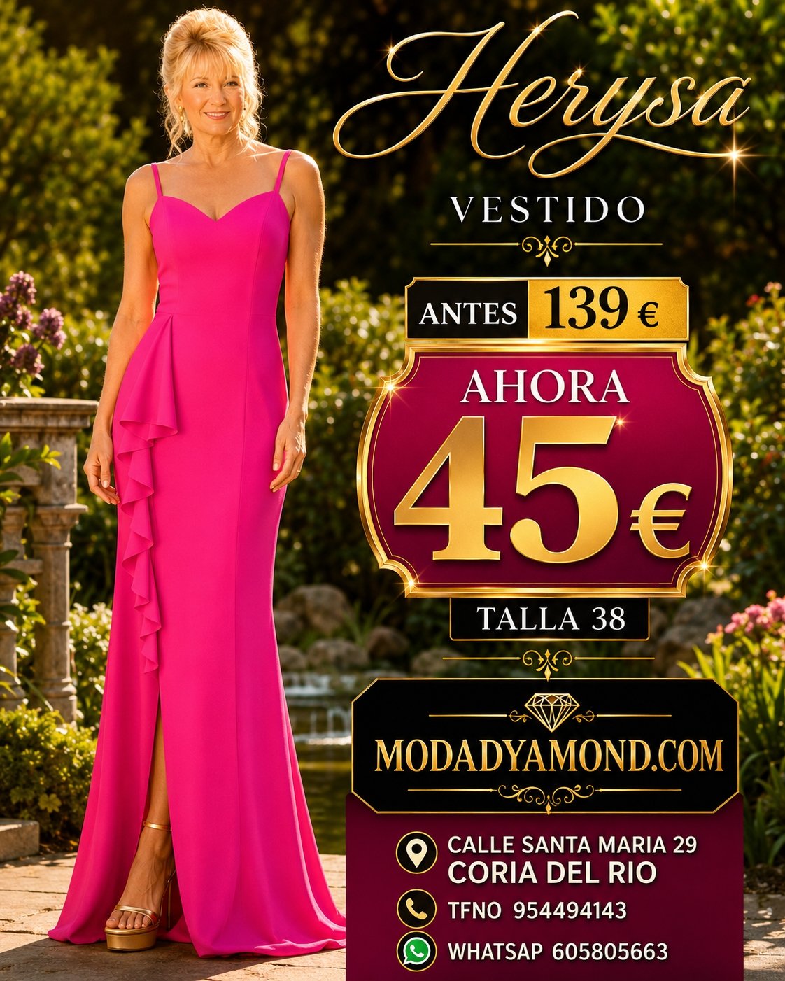 VESTIDO HERYSA NANI LARGO (ALTA COSTURA GRAN EXCLUSIVIDAD)
