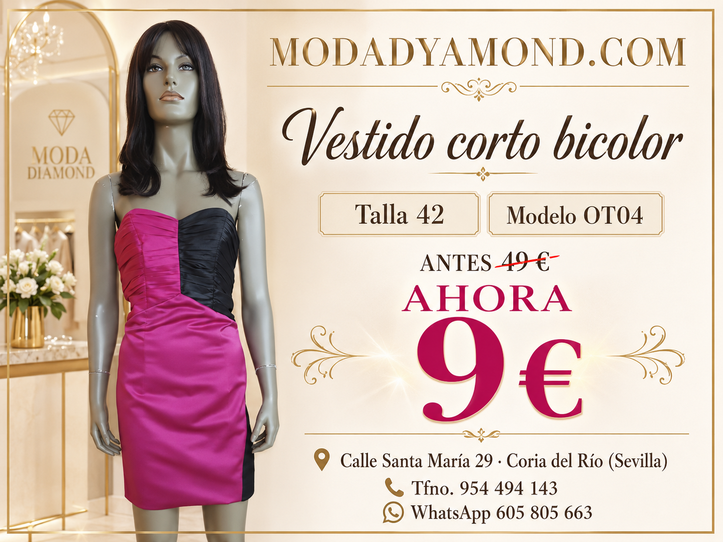 VESTIDO OT 4 FUSSIA/NEGRO