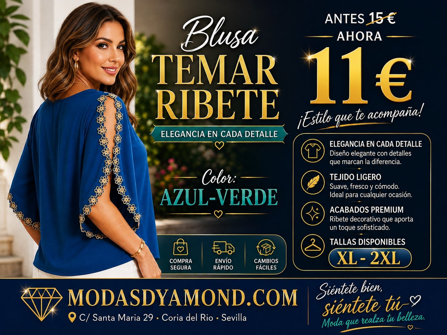 BLUSAS TEMAR RIBETES
