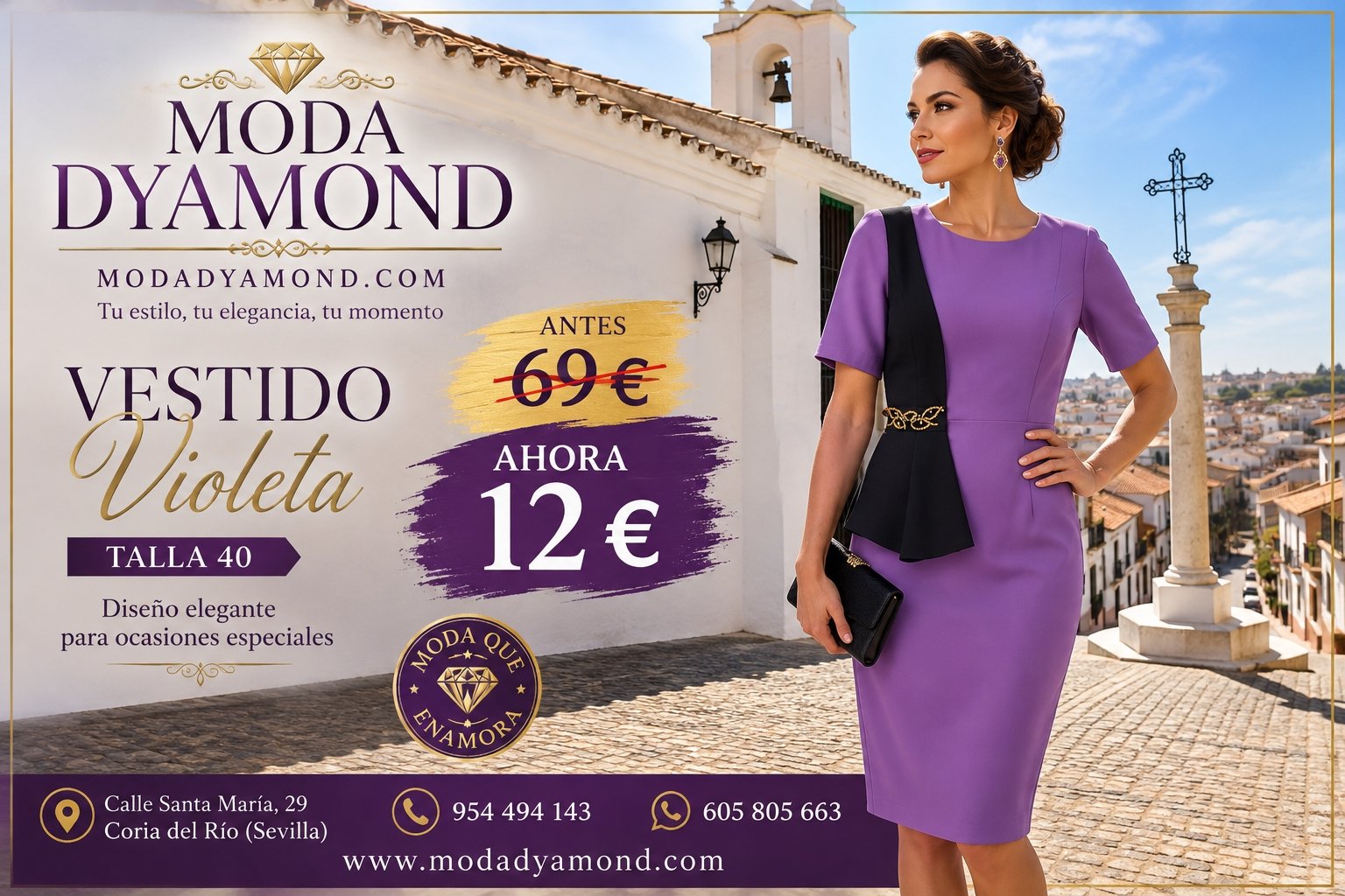 VESTIDO CORTO LOCAL VIOLETA FAJIN LATERAL