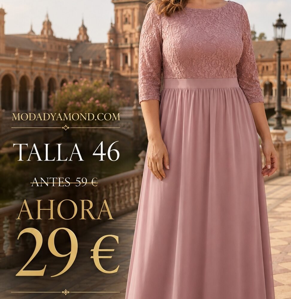 VESTIDO LARGO MEDIA MANGA TOP ENCAJE