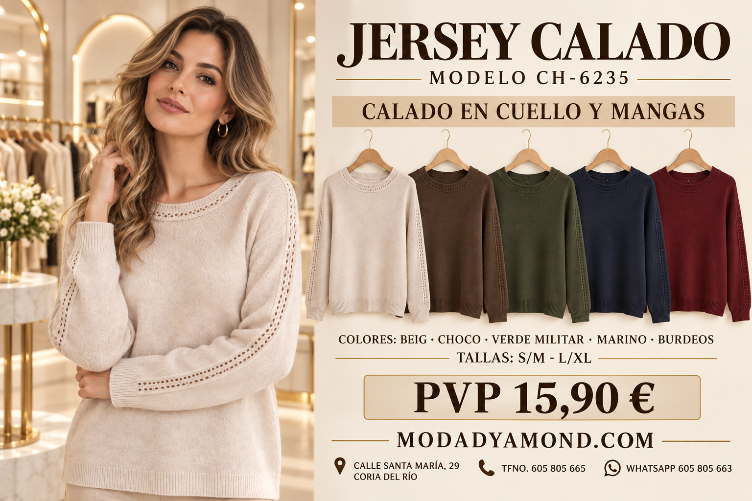 JERSEYS CALADO EN CUELLO Y MANGAS CH-6235