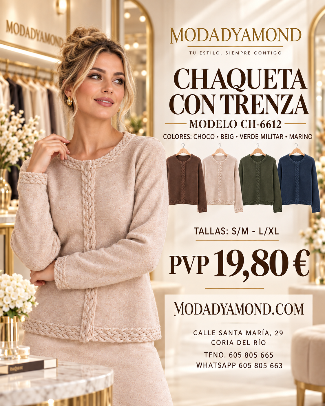 CHAQUETA CON TRENZAS CH6612