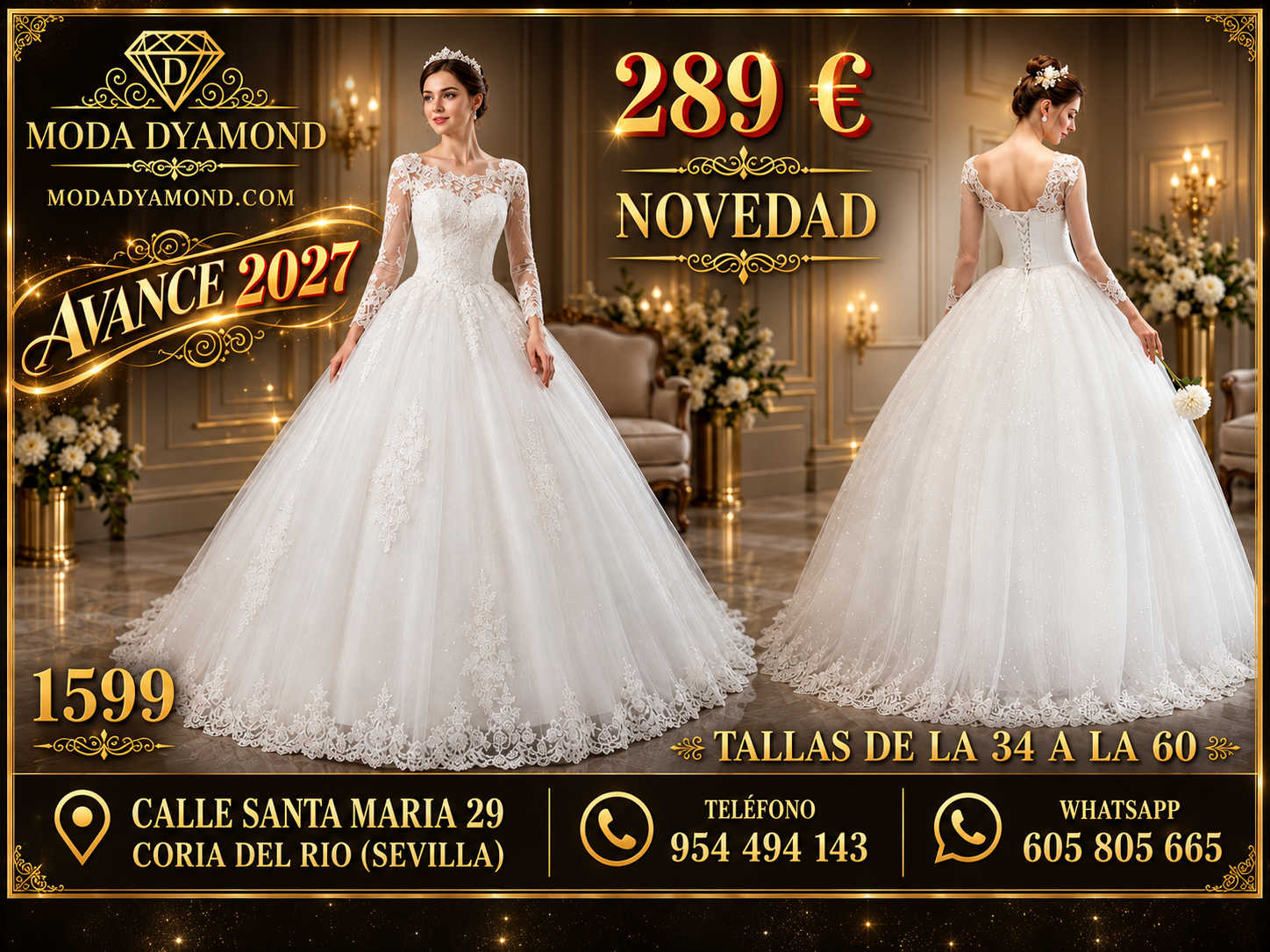 VESTIDO NOVIA BVOREAL 1599