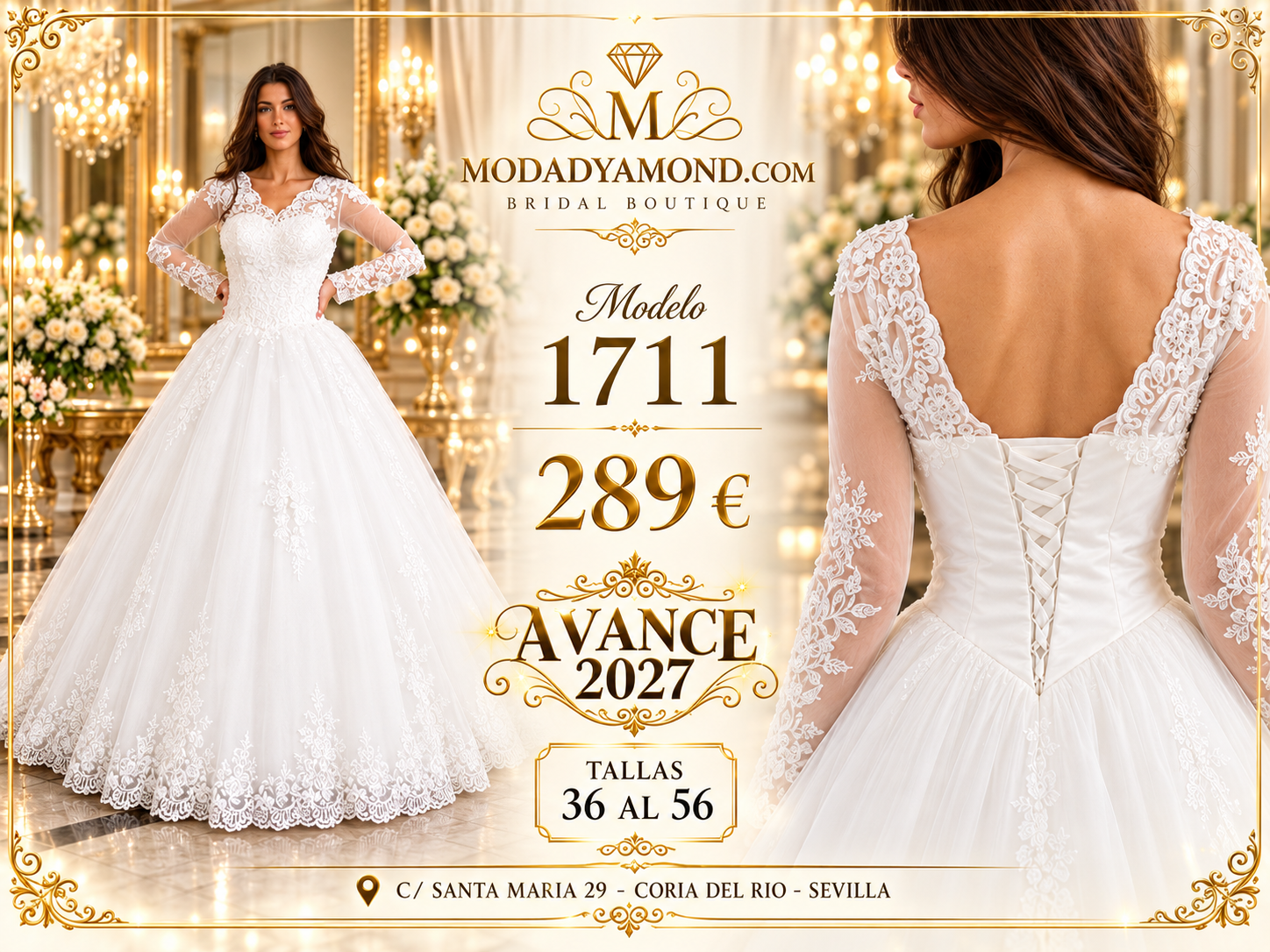 VESTIDO BOREAL NOVIA 1711