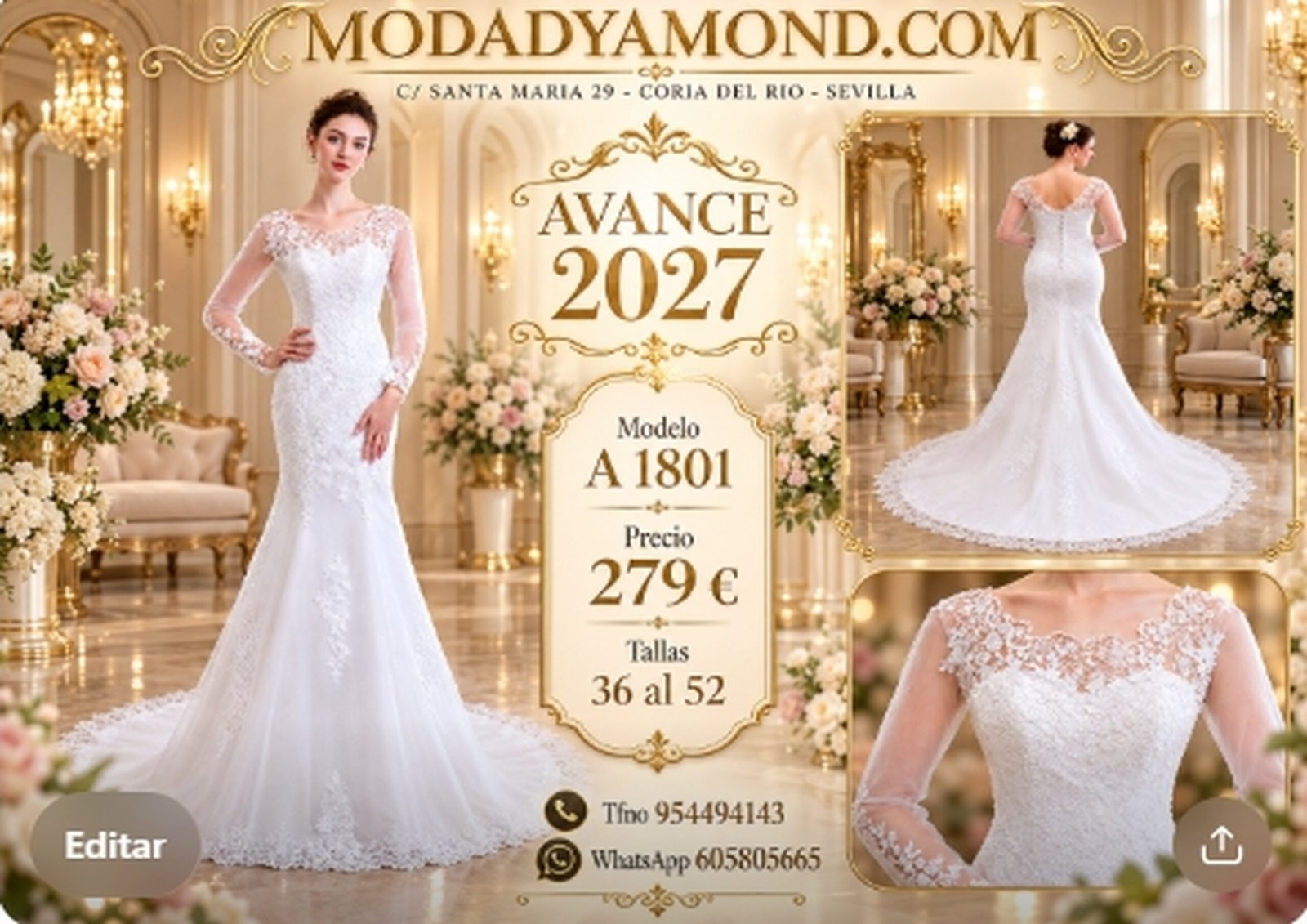 VESTIDO NOVIA BOREAL A1801